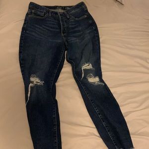 Old navy distressed high rise straight leg